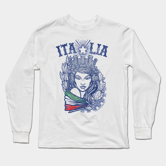 Italia Turrita Fade Long Sleeve T-Shirt by ItalianPowerStore